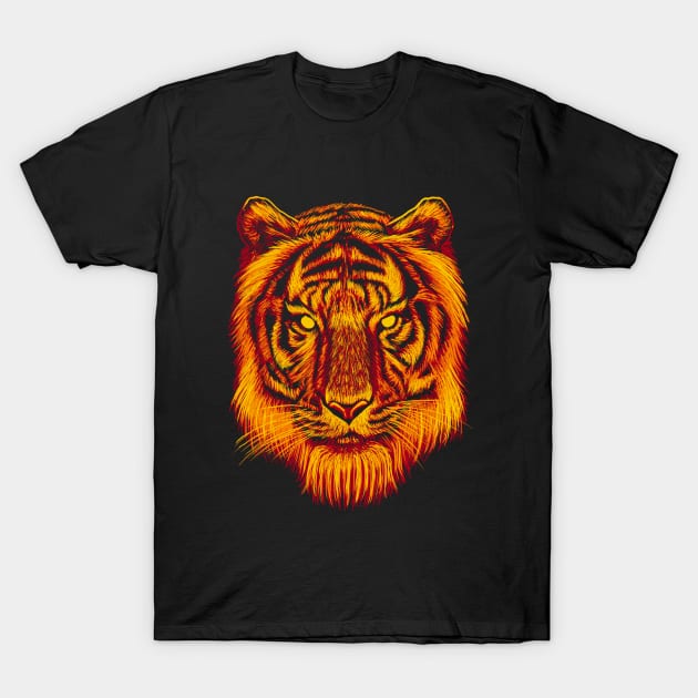 Fire Tiger T-Shirt by fathi